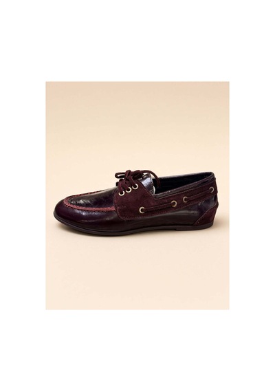 37brandshoes Bordo Parlak Deri Bağcıklı Loafer Bordo Bordo