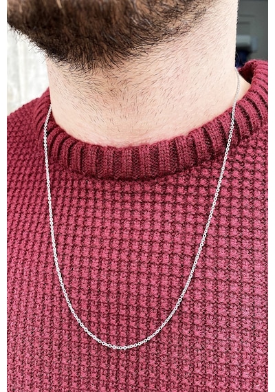 Takı Dükkanı İnce 316l Paslanmaz Unisex Çelik Kolye Zincir 1.6 MM Eck44 001