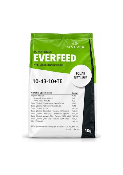 Everfeed 10-43-10 + Te Yaprak Gübresi 1 Kg Yüksek Fosforlu Npk Gübre Diğer