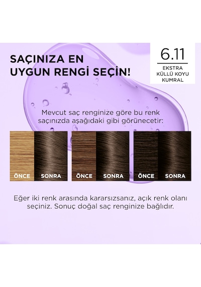 L Oréal Paris Excellence Cool Creme 6.11 Ekstra Küllü Koyu Kumral Saç Boyası