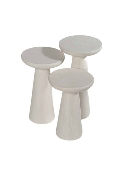 Mushroom 3'lü Zigon Sehpa Beyaz