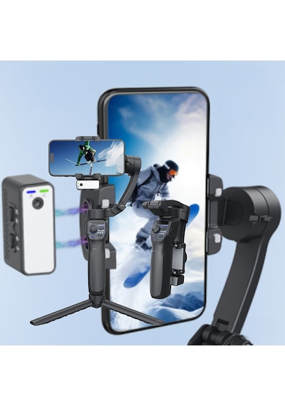 Go Des Gd-f11 3 Eksenli El Tipi Yüz Tanıma Takipli Led Işıklandırma Aparatlı Gimbal Stabilizatör