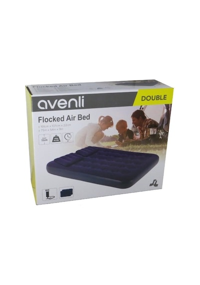 Avenli Çift Kişilik Şişme Yatak Seti Pompa Ve Iki Yastık Dahil Mavi