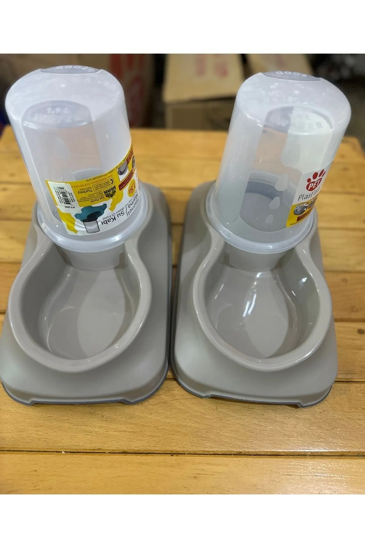 Kedi Köpek Patili Dostlar İçin 2 Adet Hazneli Mama Kabı / Su Kabı 1,5 Lt