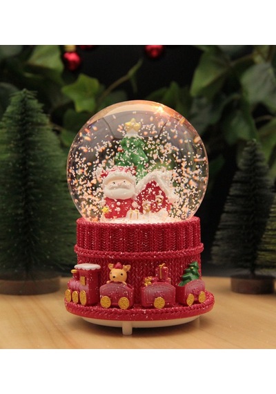 Hediyebiziz  Yılbaşı Kar Küresi Noel Işıklı Ve Müzikli Christmas Noel Baba -a
