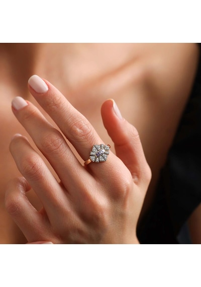 White Queen Altın Yüzük Özel Seri T13172 Renkli