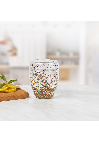 Glass In Love Çift Cidarlı Bardak - Simli