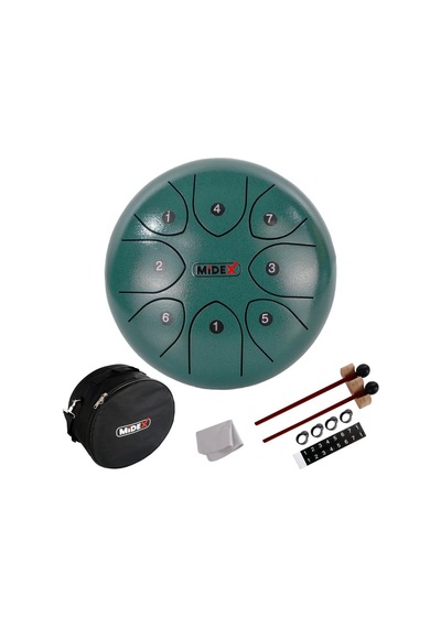 Midex Td-88gr Çelik Dil Davul Handpan 8 İnç 8 Ton Steel Tongue Drum Full Set