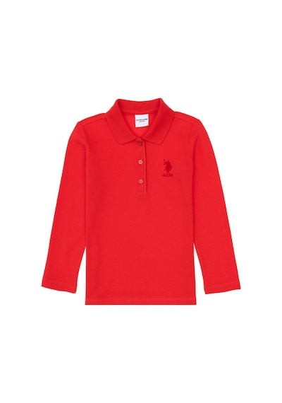 U.S. Polo Assn. Kız Çocuk Kırmızı Polo Yaka Basic Sweatshirt 50316836-VR030