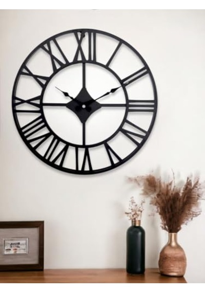 Dm30 Serisi Roma Rakamlı Metal Duvar Saati Siyah 30 Cm 0240-keçe-şekilli-48cm
