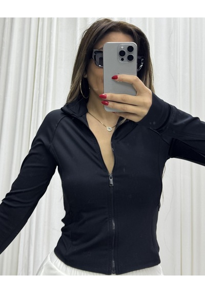 Daves Fermuarlı Slim Fit Parmak Detaylı -siyah Siyah