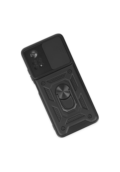 Xiaomi Poco X4 Pro 5g Uyumlu Kılıf Pars Lens Yüzüklü Silikon - Siyah Çok Renkli