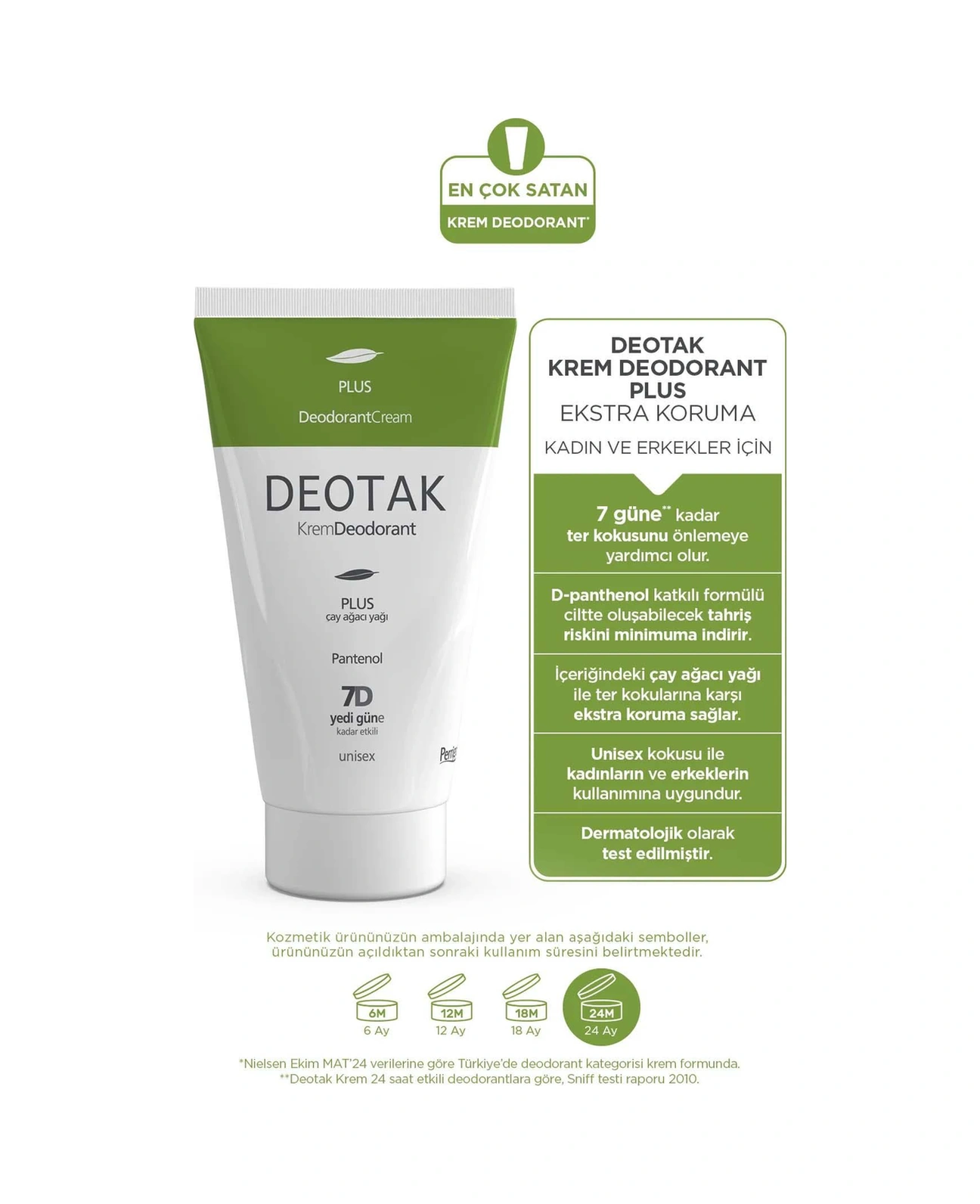 Deotak Plus Ekstra Koruma 7 Güne Kadar Etkili Krem Deodorant 3 x 35 ML