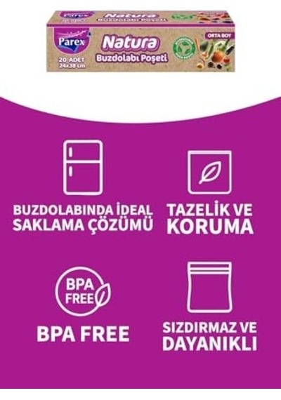 Natura Buzdolabı Poşeti Orta Boy 20 Li