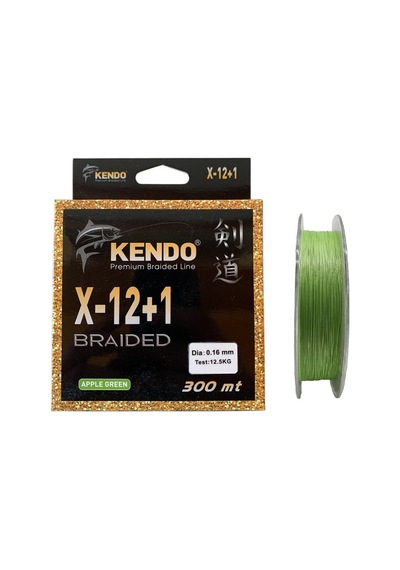 Kendo X-12+1 Braided 300mt 0.16mm Apple Green Örgü İp Misina