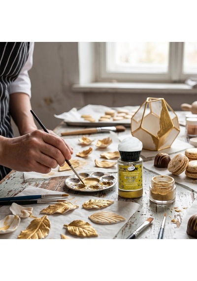 Dr. Gusto Sparkle Sıvı Metalik Boya Altın Gold Yenilebilir Pasta Ve Tatlı Dekor Boyası