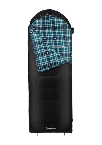 Kingcamp Cloud 400 Ultra -15 C Geniş Uyku Tulumu Black Sağ F. Siyah