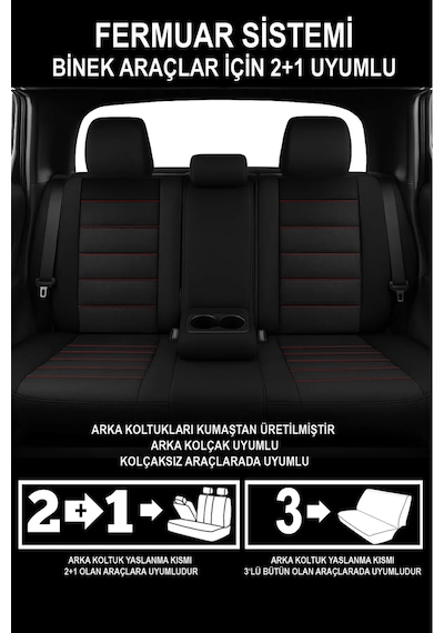 Oniks Tay Tüyü Oto Koltuk Kılıfı Fiat Egea-linea-punto-albea-marea-tipo-uno Uyumlu Kırmızı