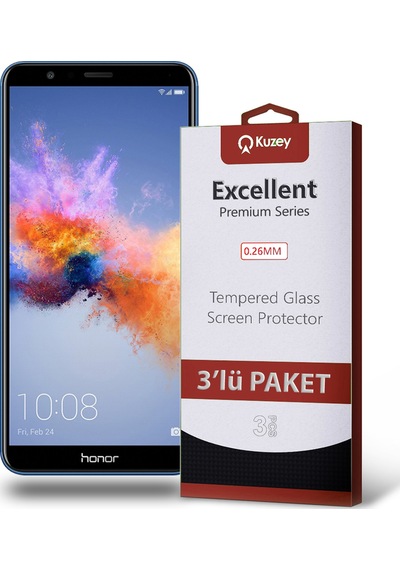 Huawei Honor 7X ile Uyumlu Kırılmaz Cam Ekran Koruyucu Ekonomik 3'lü Paket