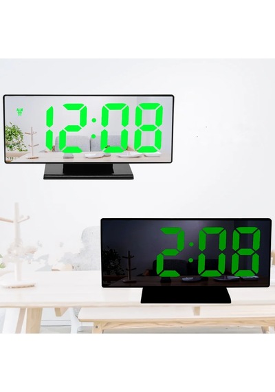 Ayna Çalar Dekoratif Led Saat Sıcaklık Modlu Usb Çalışan Dijital