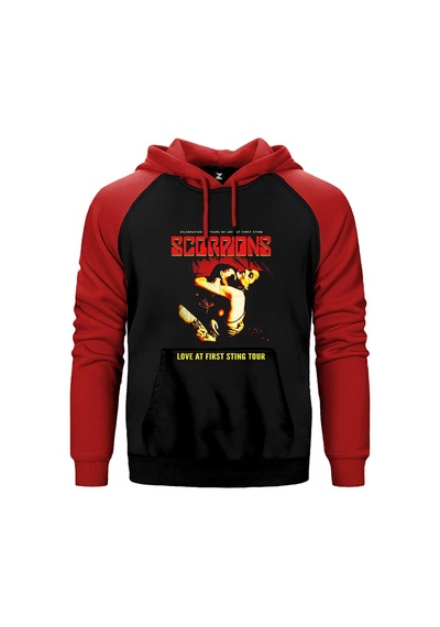 Scorpions Love At First Sting Gri Renk Reglan Kol Sweatshirt / Hoodie