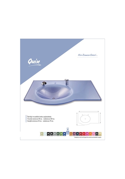 Cam Lavabo Quin Modeli 90 x 56 CM
