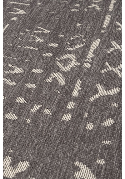 Mikasa Mks01z Antrasit Dekoratif Şönil Kilim İskandinav Desen Yıkanabilir Yumuşak Kaymaz Taban Halı