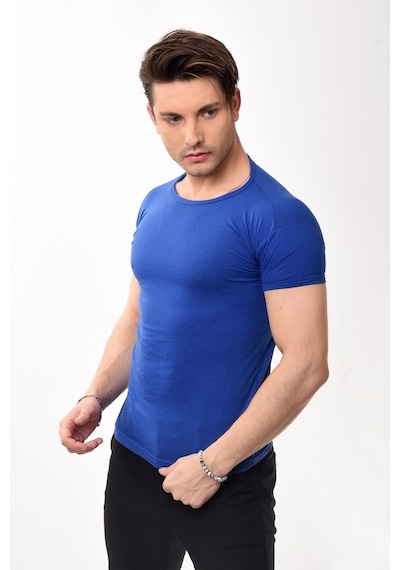 Erkek Slim Fit Bisiklet Yaka Kısa Kollu T-Shirt Tişört 10 Renk