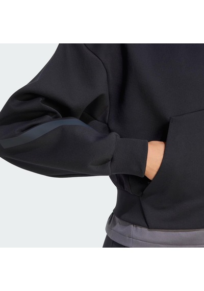 Adidas Z.n.e. Cropped Full Zip Kadın Sweatshirt C-adıkf6392b30a00 Siyah