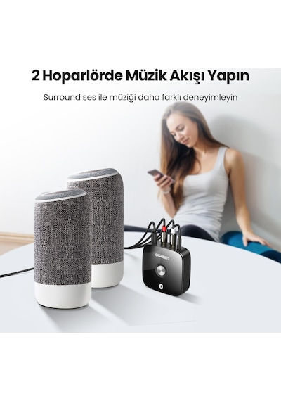 Ugreen HiFi Bluetooth 5.0 RCA 3.5mm Aux Ses Adaptörü