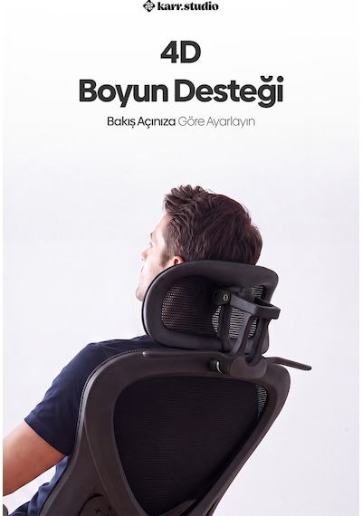 Karr Office Oslo Siyah Ergonomik Çalışma Sandalyesi Siyah