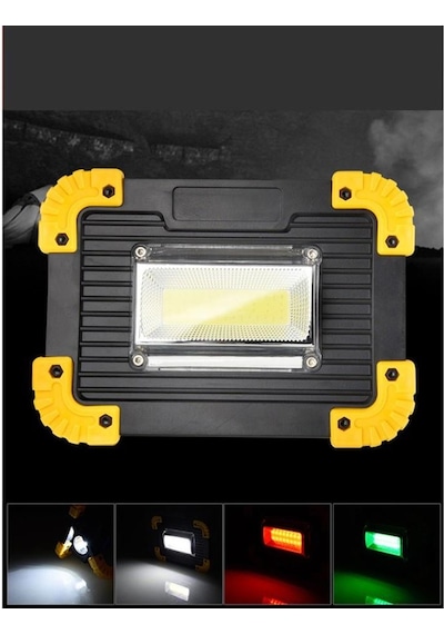 Watton Wt-330 Şarjlı Projektör 20w Led Kamp Lambası Su Geçirmez Fener Siyah