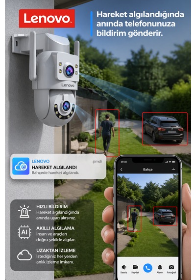 2 Kameralı Wifi Ultra Renkli Gece Görüşlü Hareket Takipli Güvenlik Kamerası