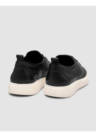 Cabani Erkek Minimal Siyah Deri Sneaker Siyah