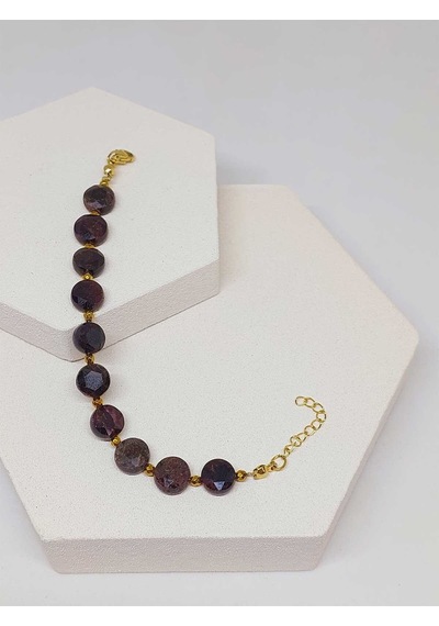 Lal Garnet Granat Taşı Tasarım Bileklik 51544 Çok Renkli
