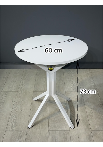 İkra Yuvarlak Balkon Masası Mutfak Yemek Masası 60 Cm