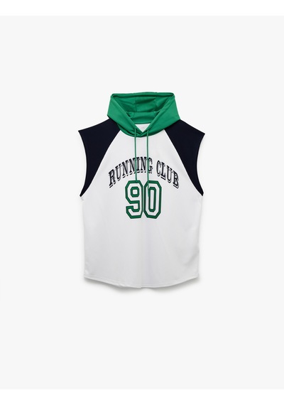 Koton Kapşonlu Reglan Kol Baskılı Oversize Spor Atlet Beyaz 5sam10124nk Beyaz