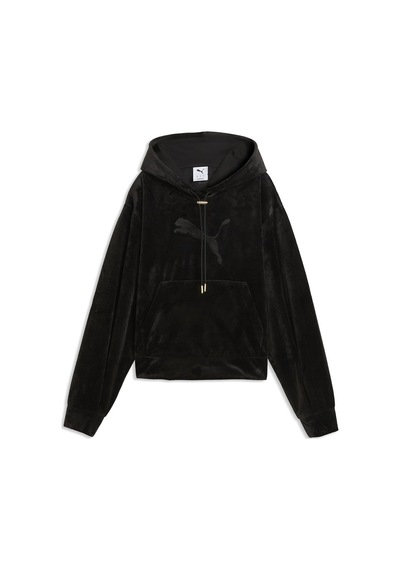 Puma Essentials Elevated Velour Kadın Siyah Günlük Stil Sweatshirt 69402001