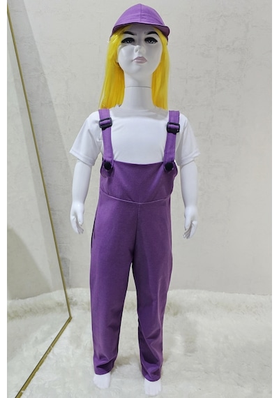 Bahçıvan Tulum Ve Şapka Set Lila