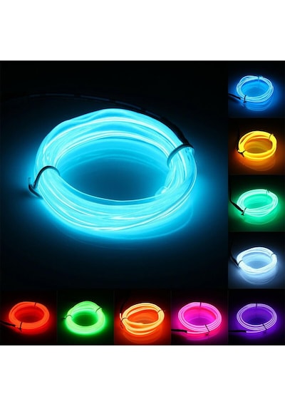 Araç Araba İçi Torpido Şerit Ledi Renkli İp Neon İp Led 2 M