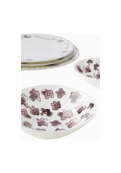 Serax Marni Dark Viola Anemone Milk Porselen Tabak Ve Kase Seti Çok Renkli