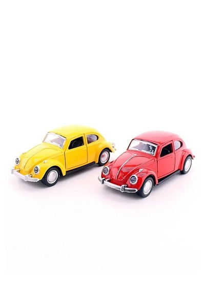 Mobgift 2'li Set Sarı Kırmızı Metal Vosvos Araba Büyük Boy 12cm