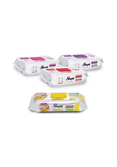 Sleepy Easy Clean Çiçek Serisi&limon Yağlı Süper Mutfak Yüzey Temizlik Havlusu&mendili 3x100+50 Beyaz