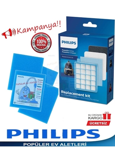 Phılıps Uyumlu Fc 8633 Powerpro Active Hepa Filtre Seti (430091792)