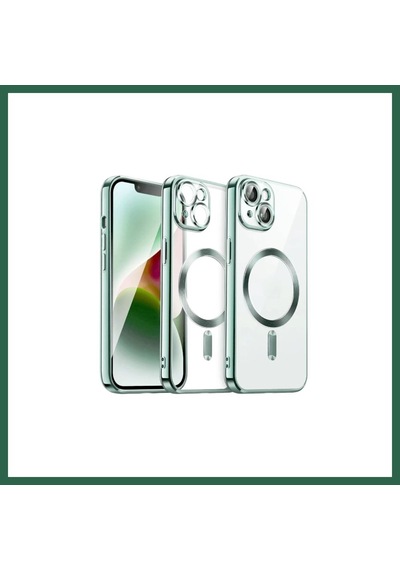 Bezos İphone 15 Uyumlu Kılıf Kross Magneticsafe Kapak - Açık Yeşil Bzs01