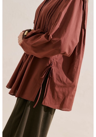 Manuka Fırfır Detaylı Dökümlü Tunik Bordo Ss26tnk00006-1030 No