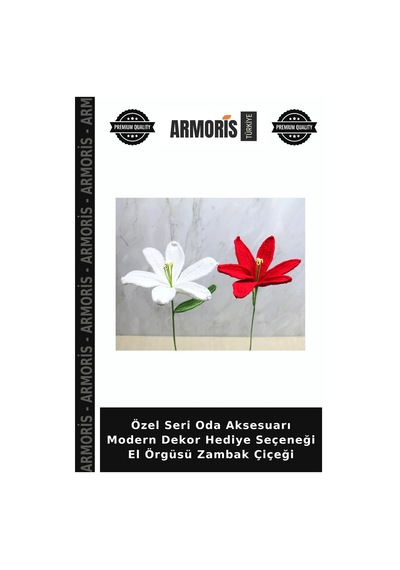 Özel Seri Oda Aksesuarı Modern Dekor Hediye Seçeneği El Örgüsü Zambak Çiçeği Çok Renkli