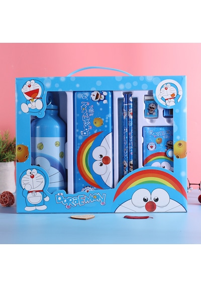 Sanrio Doraemon Kırtasiye Seti Hediye Kutusu Okul Malzemeleri Kuromi Doraemon Kırtasiye Seti 8 Parça Mavi