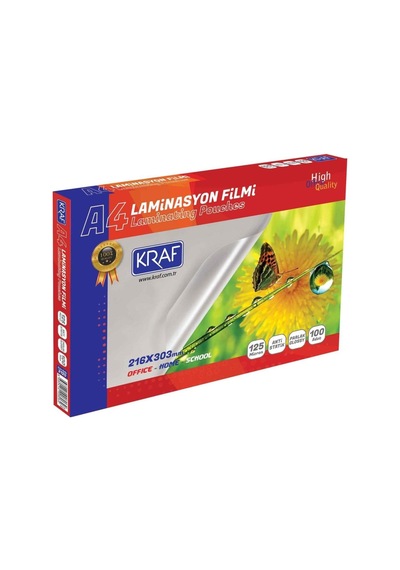 Kraf Laminasyon Filmi Parlak A4 125mıc 100lü A4 Genel