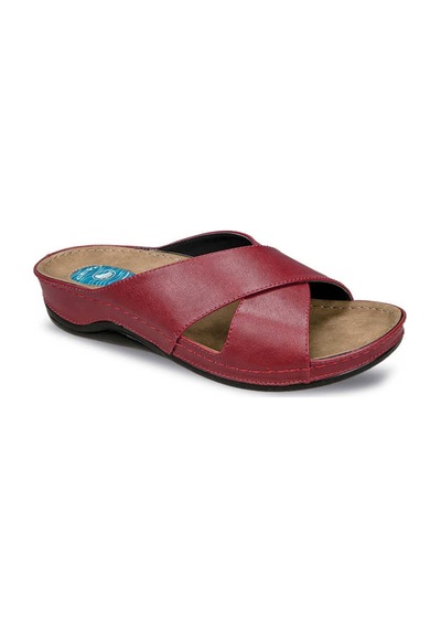 Ceyo 9946-1 Topuk Jelli Anatomik Kadın Terlik Bordo